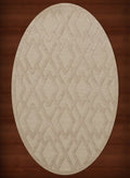 Linen Diamond Lines 5' x 8' Oval Area Rug O1157