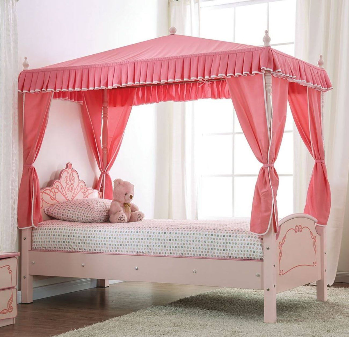 Light Pink Twin Bed A7076