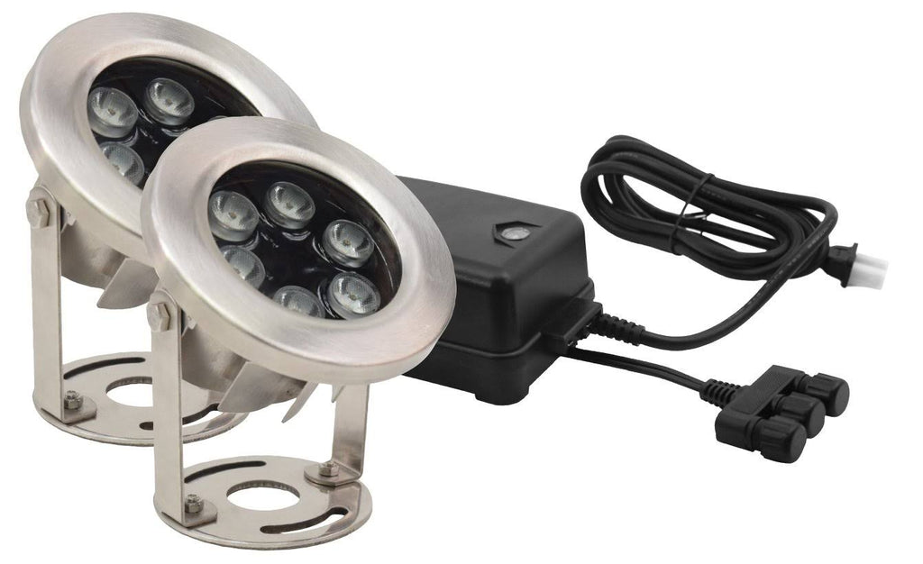 9 Watt Stainless Steel LED Lights with Warm White LED Lights and Transformer X221244