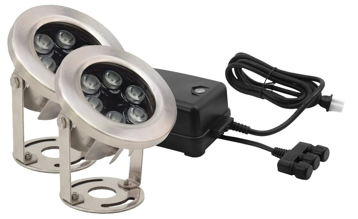 9 Watt Stainless Steel LED Lights with Warm White LED Lights and Transformer X221244
