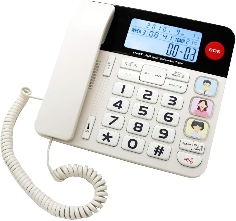 Corded Phones with Big Button, Caller ID, Amplified Phones, Pack of 2 L67686