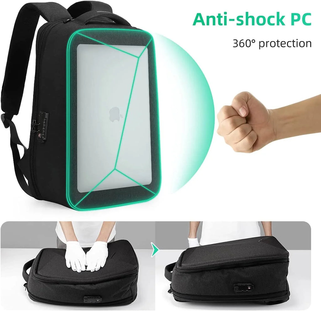 Anti Theft Backpack with TSA Approved Lock and Scratch Resistant Shell, Waterproof Travel Backpack, USB Laptop Backpack Fits 15.6 Inch Notebook O75203