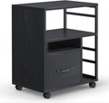Black Mobile File Cabinet with Drawer M593207