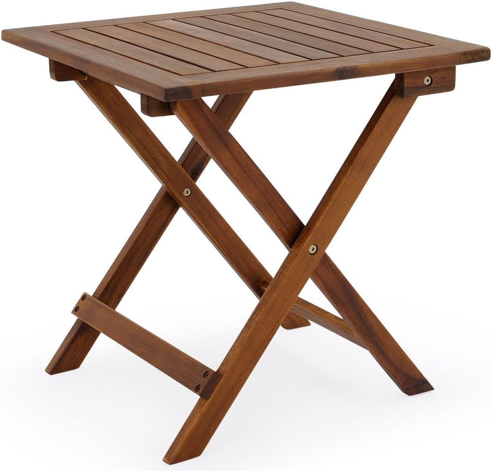27x27 Inch Acacia Wood Folding Side Table V810
