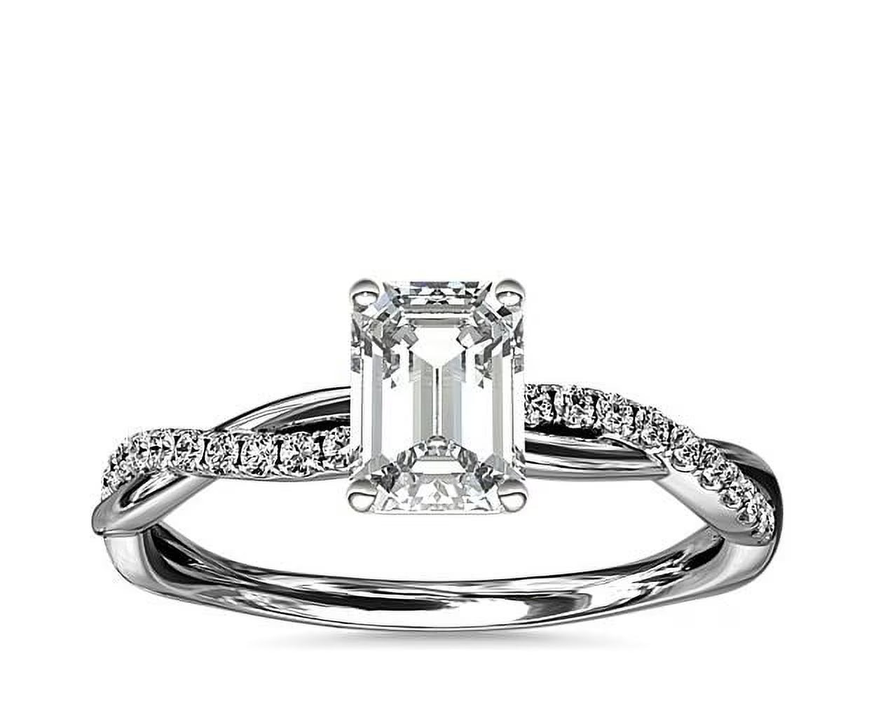 14K White Gold Emerald Solitaire Engagement Ring J876570
