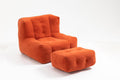 Orange Velvet Bean Bag Chair with Ottoman Z70338