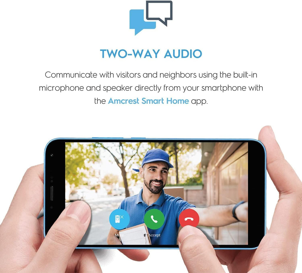 4MP Wireless WiFi Video Doorbell Camera with 2-Way Audio T260068