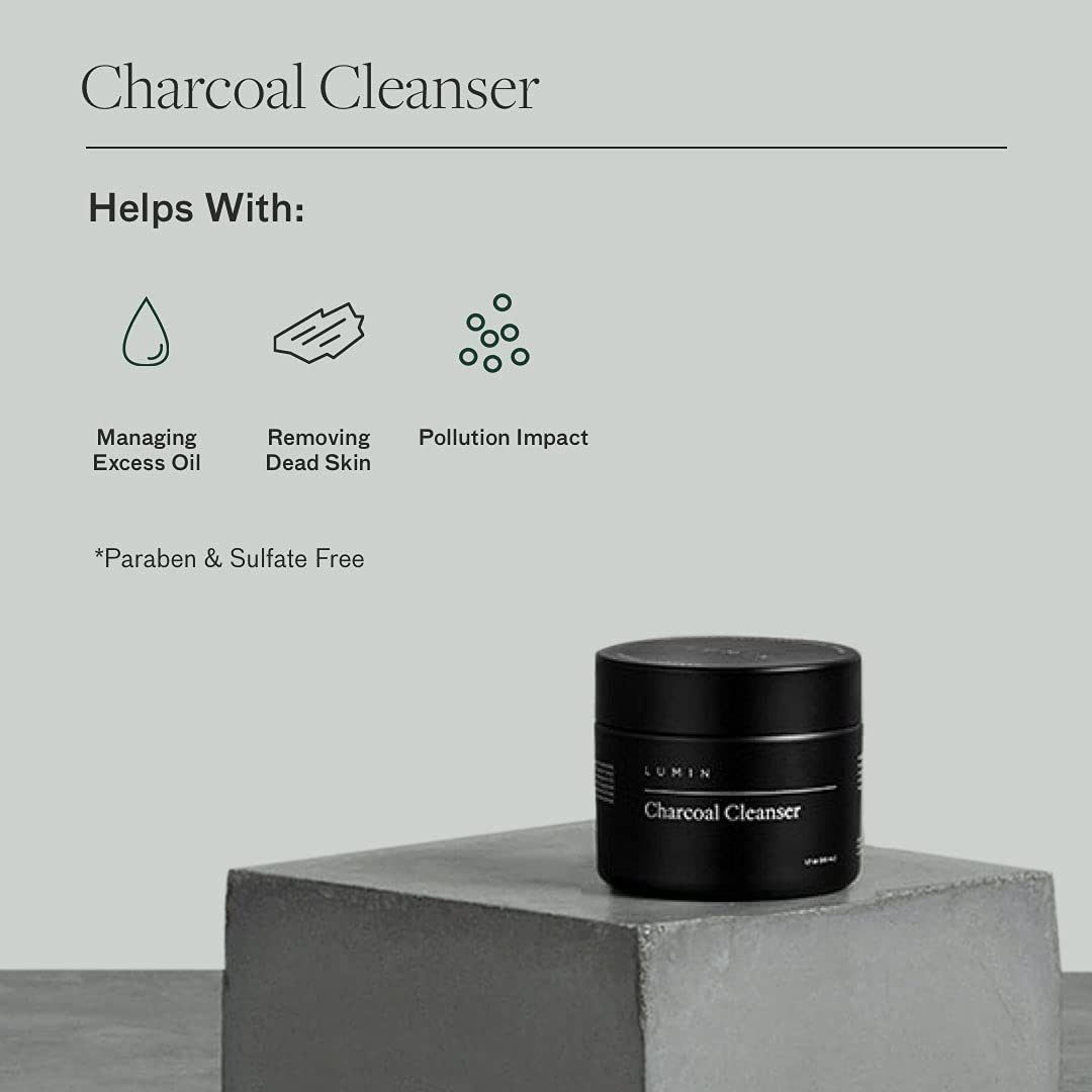 Charcoal Face Wash, Moisturizer, Exfoliating Rub Skin Care Kit F346923
