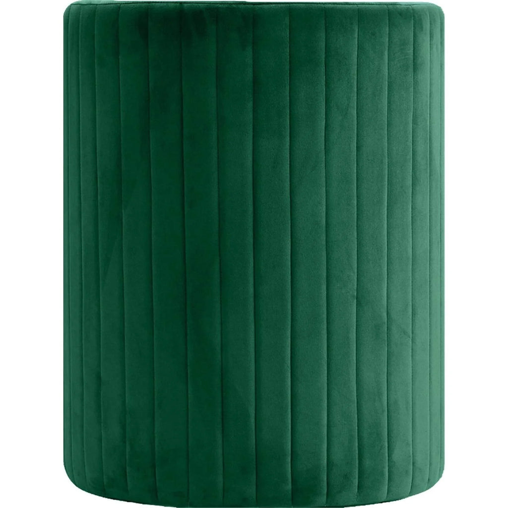 Green Velvet Round Arm Chair with Ottoman U771