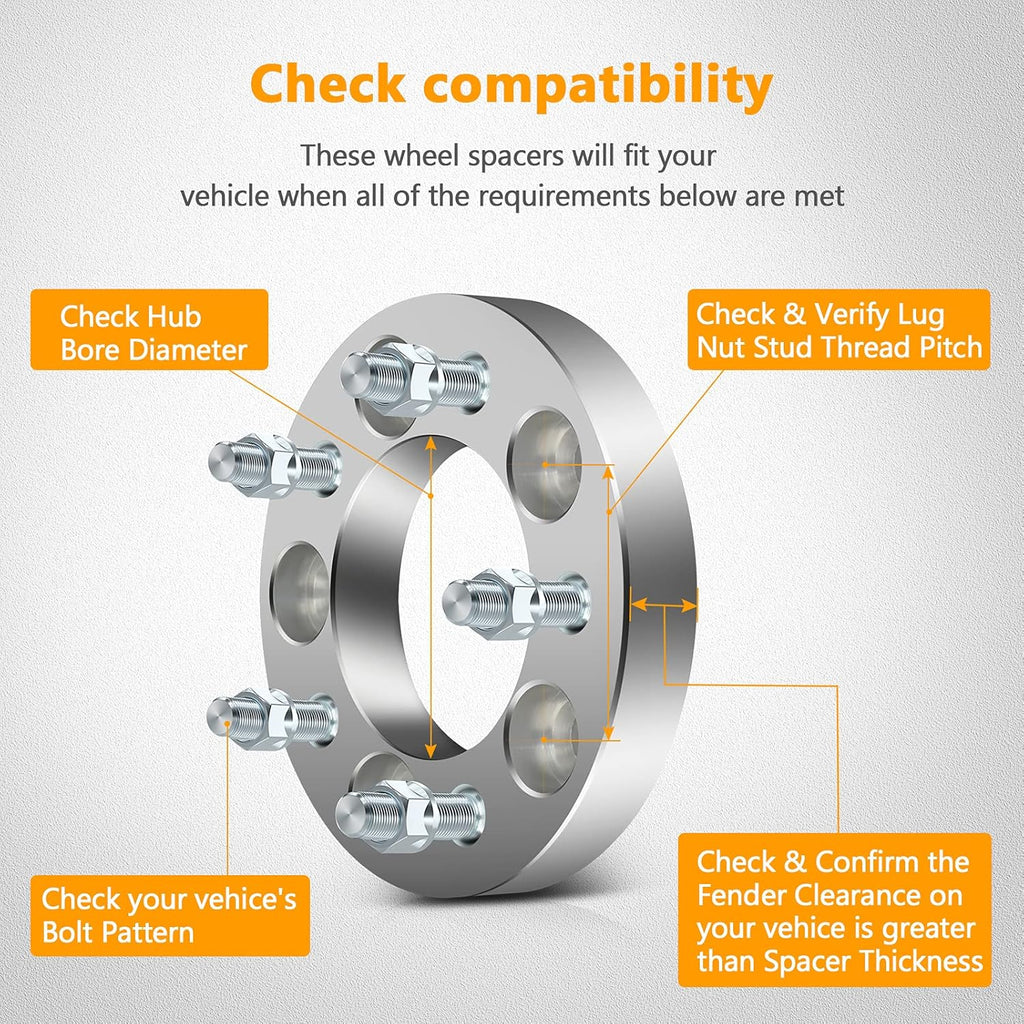 5x135 to 5x4.5 Wheel Adapter 12x1.5 Studs 5 Lug 4PCS Z16488