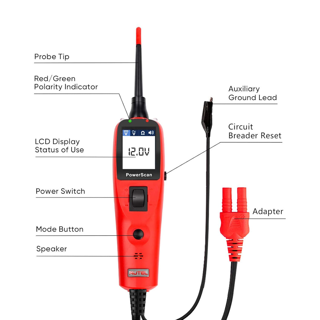 Red Automotive Circuit Tester Digital Voltmeter Y808
