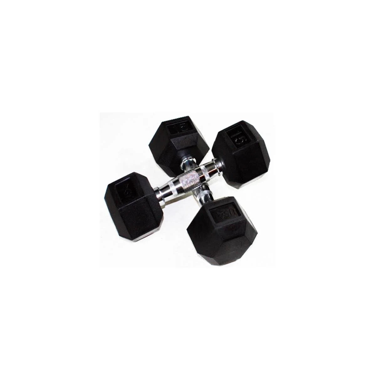 55 lbs Rubber Encased Hex Dumbbells D5362