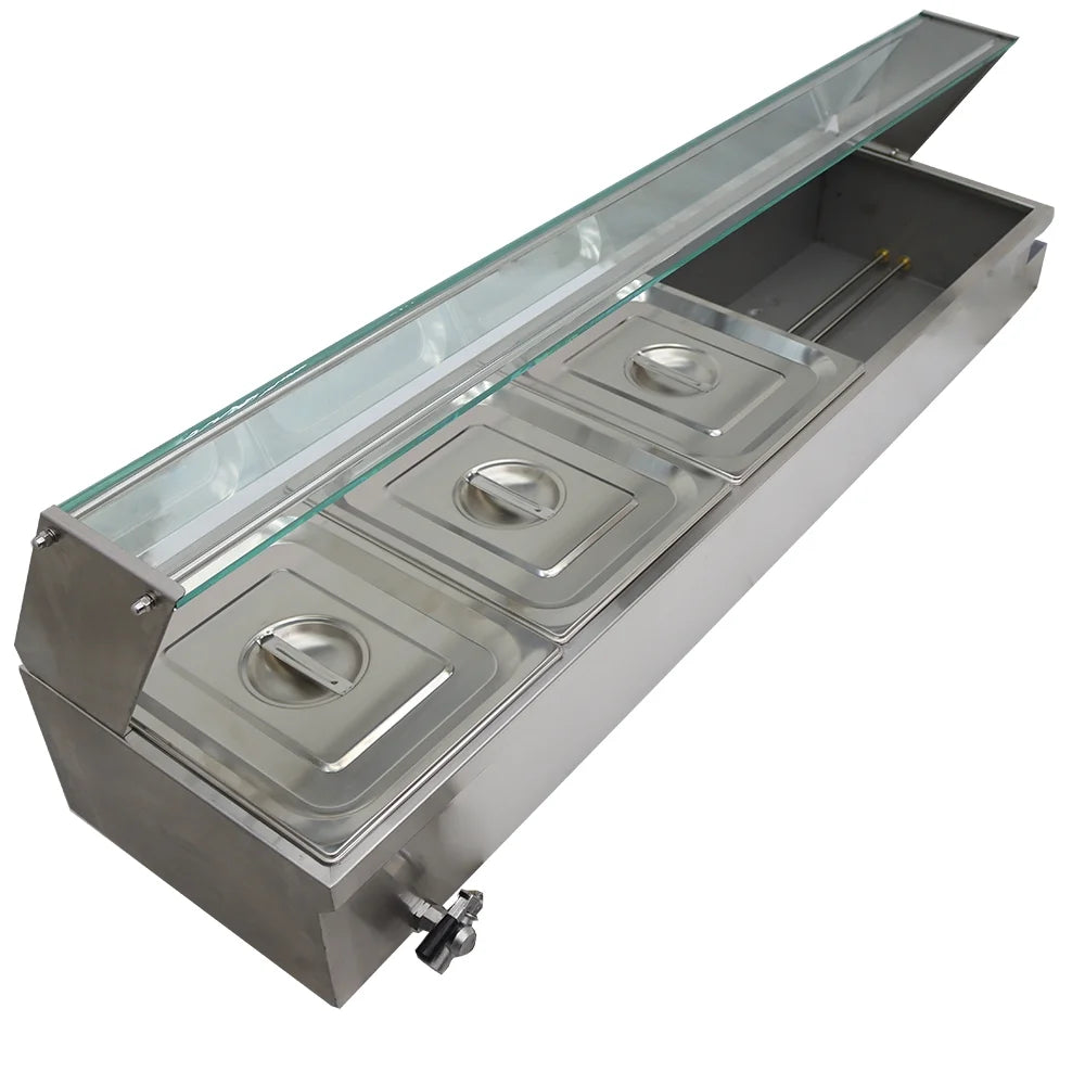 Commercial Canteen Electric Food Warmer 5 Pots Plus Deep D712148