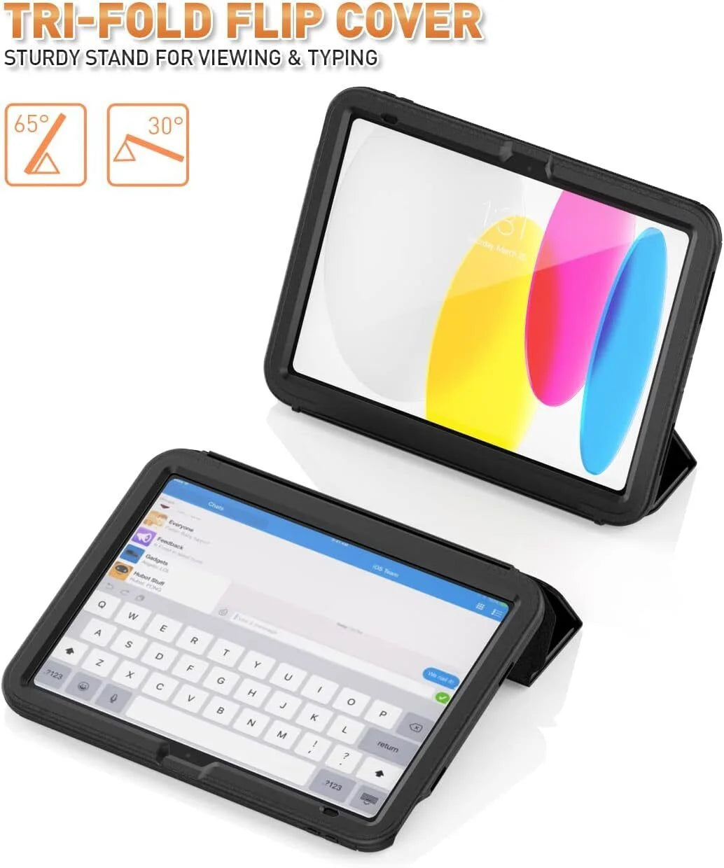 iPad 10th Generation 10.9 inch 2022 2023 Protective Cover with Pencil Holder Folding Stand V920476