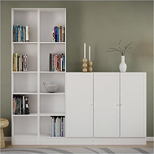 Tall Narrow 5 Shelf Bookcase in White U571251