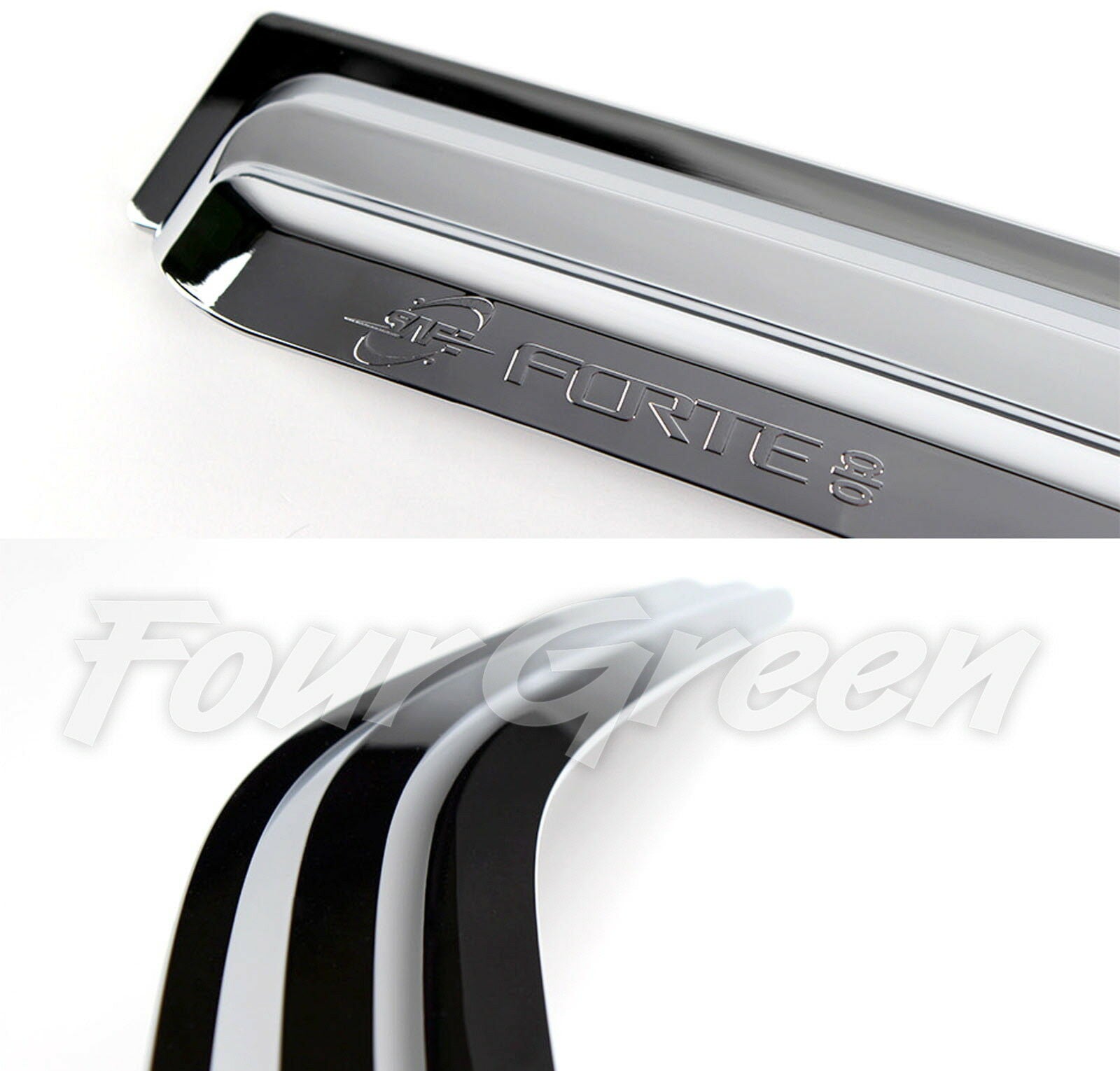 Chrome Window Wind Visors Sun Rain Deflectors Guards for Kia Forte 2009 - 2012 Q687851