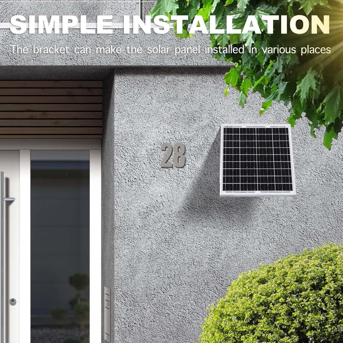20 Watt 12V Solar Panel Kit with Adjustable Tilt Mount Brackets and 5A PWM Solar Charge Controller U3202