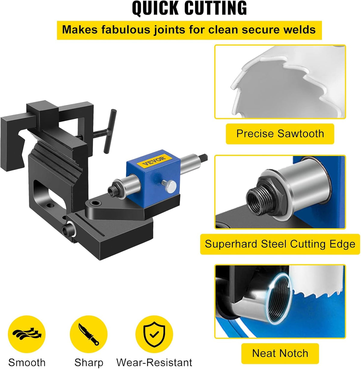 Pipe Notcher Tool for 3/4"-3" Round Tubing Aluminium Frame T5090
