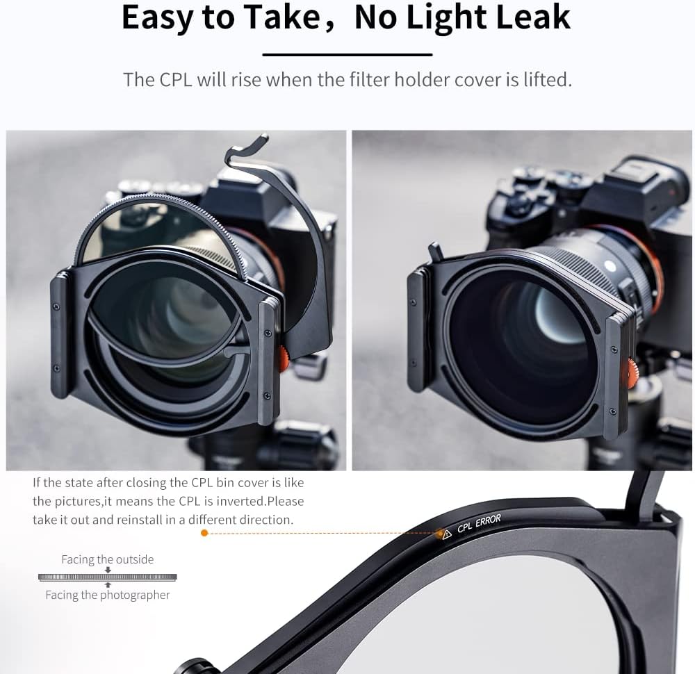 Square Filter Holder System Kit with 95mm Circular Polarizer, Square GND8 Filter, ND1000, and 4 Filter Adapter Rings J2866