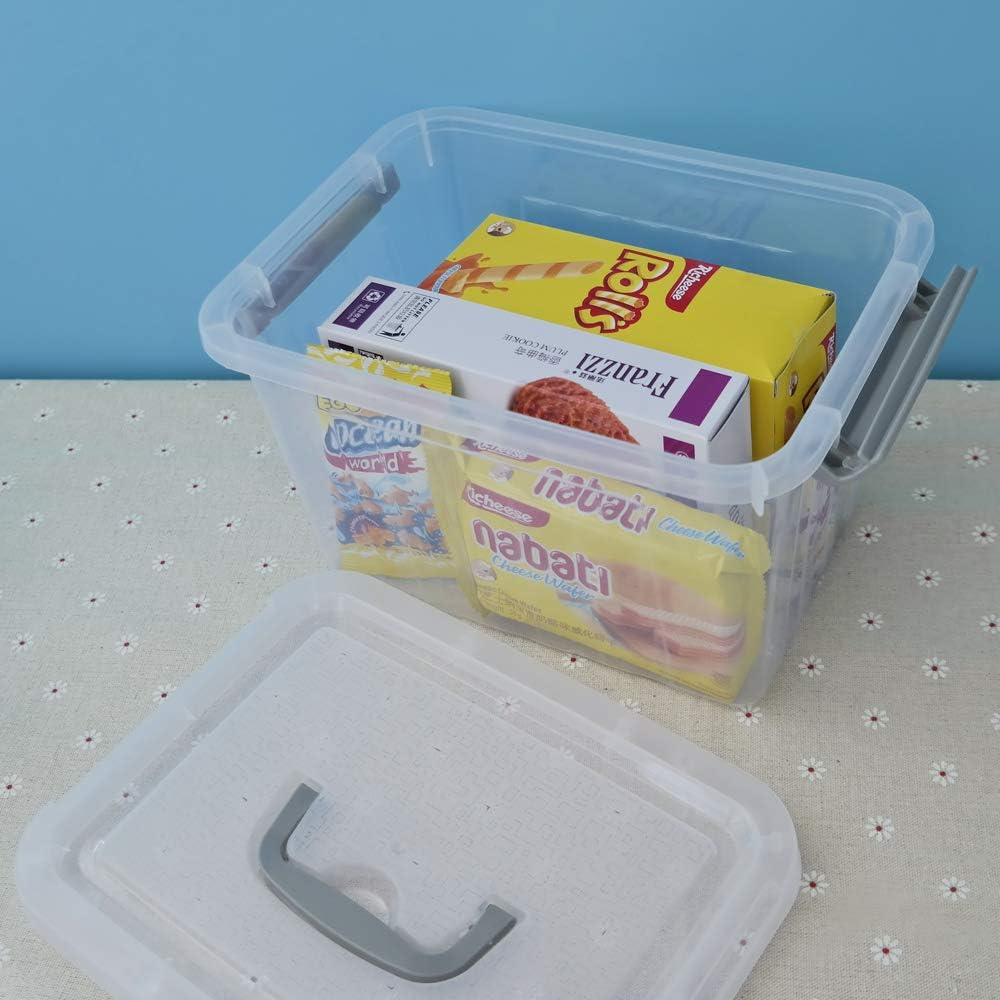 6 Pack 6 Quart Plastic Storage Bin with Lid B99745