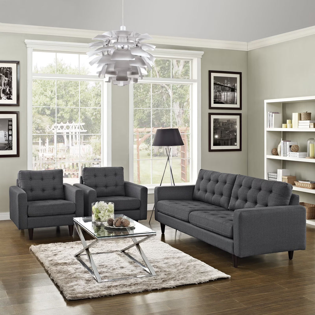 Gray Sofa and Armchairs Set of 3 B9861