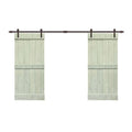 Sage Green Double Barn Door with Hardware Kit V8560