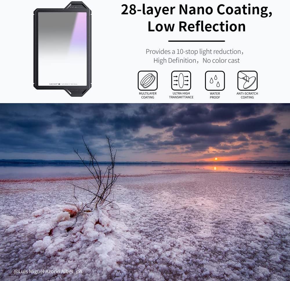 Square Filter Holder System Kit with 95mm Circular Polarizer, Square GND8 Filter, ND1000, and 4 Filter Adapter Rings J2866