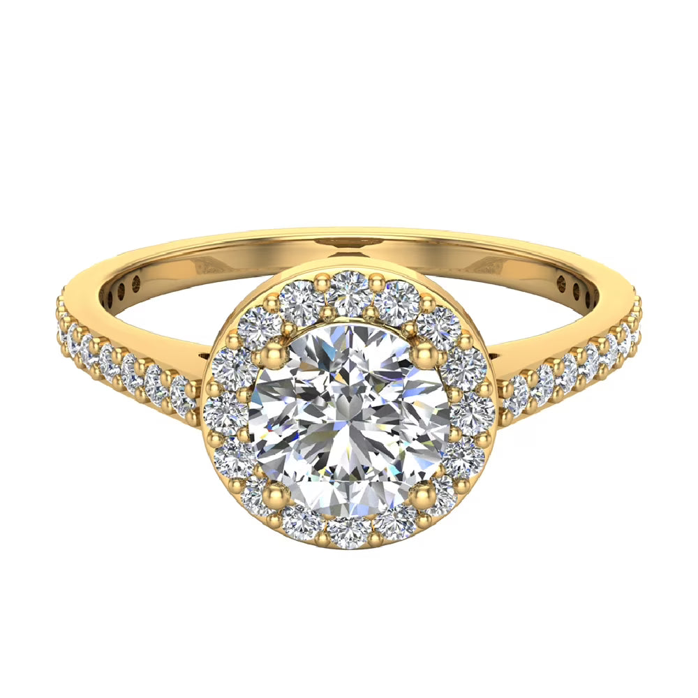 14K Gold Diamond Engagement Ring 1.15 Carat Total Weight K4475