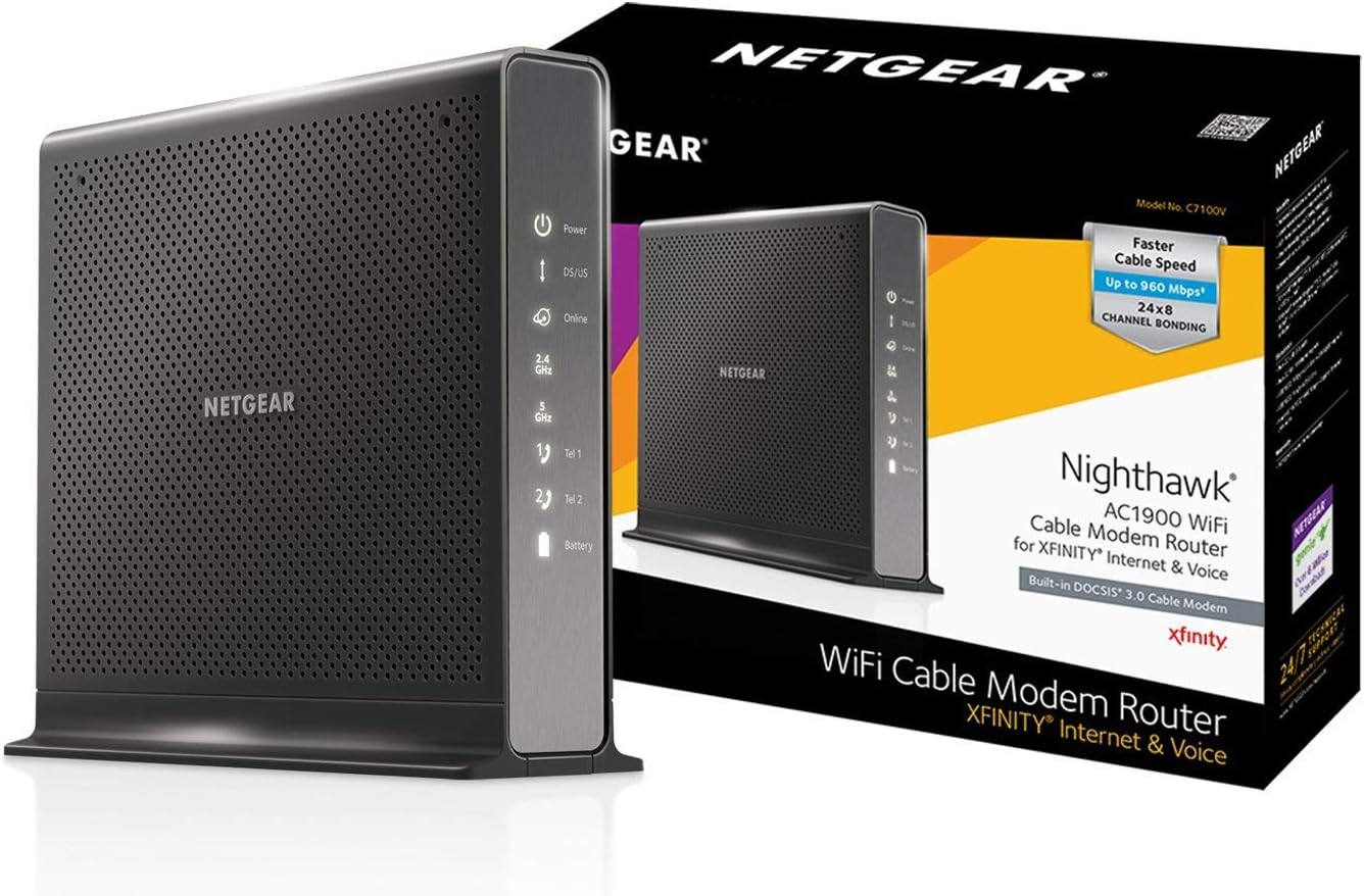 AC1900 DOCSIS 3.0 WiFi Cable Modem Router Combo (Renewed) X88753