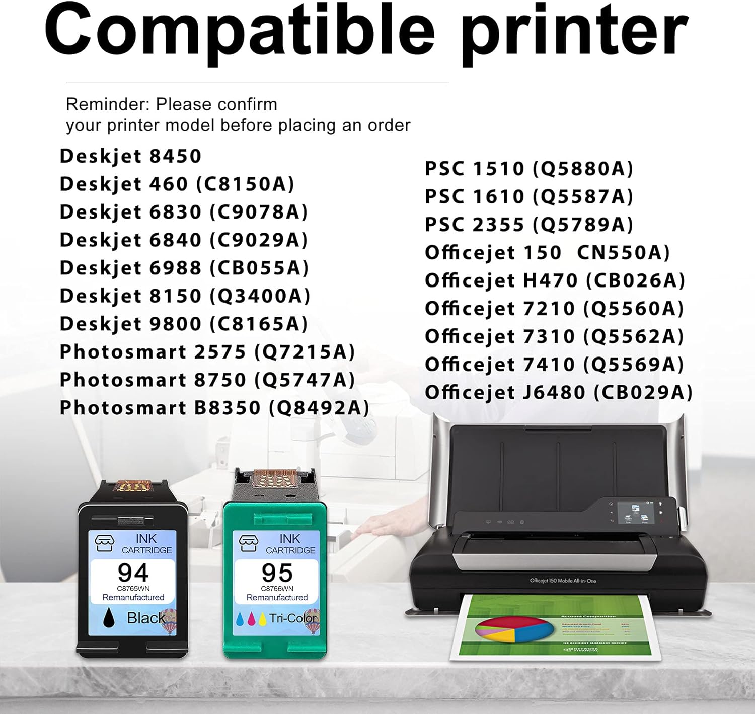 3-Pack Ink Cartridge (2 Black and 1 Tri-Color) X105