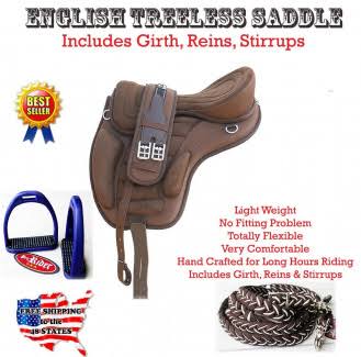 Black Synthetic Treeless Saddle Stirrups N1805
