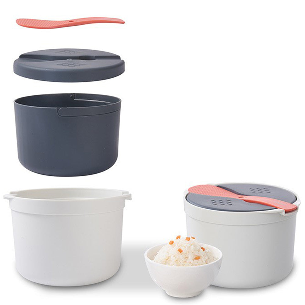 2L Microwave Rice Cooker with Strainer Lid and Rice Spoon V8886