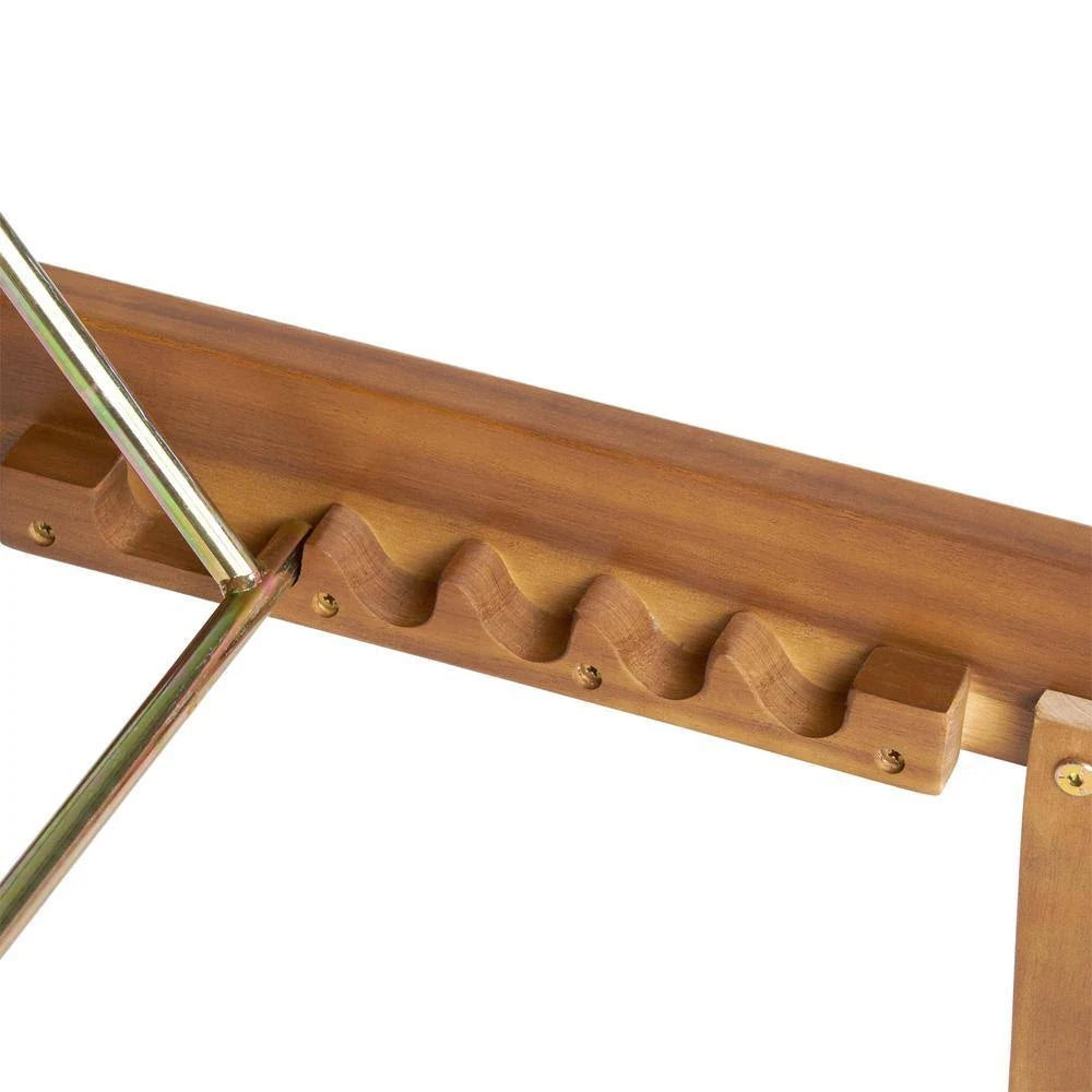Teak and Gray Acacia Wood Chaise Lounge L6235