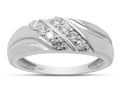 14K White Gold Over Sterling Silver Mens Wedding Band Ring X331750