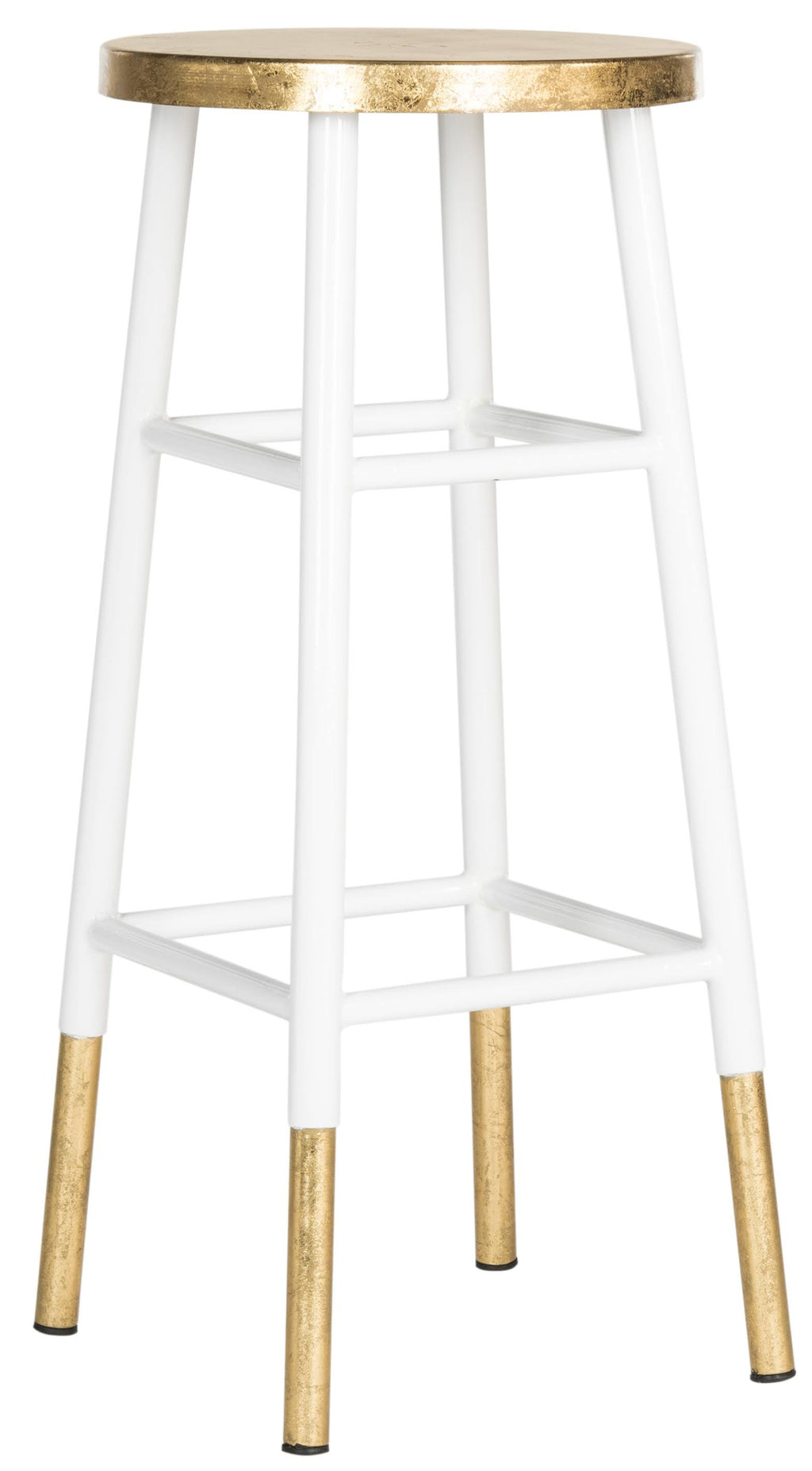 Metallic Bar Stool, White/Gold S12636