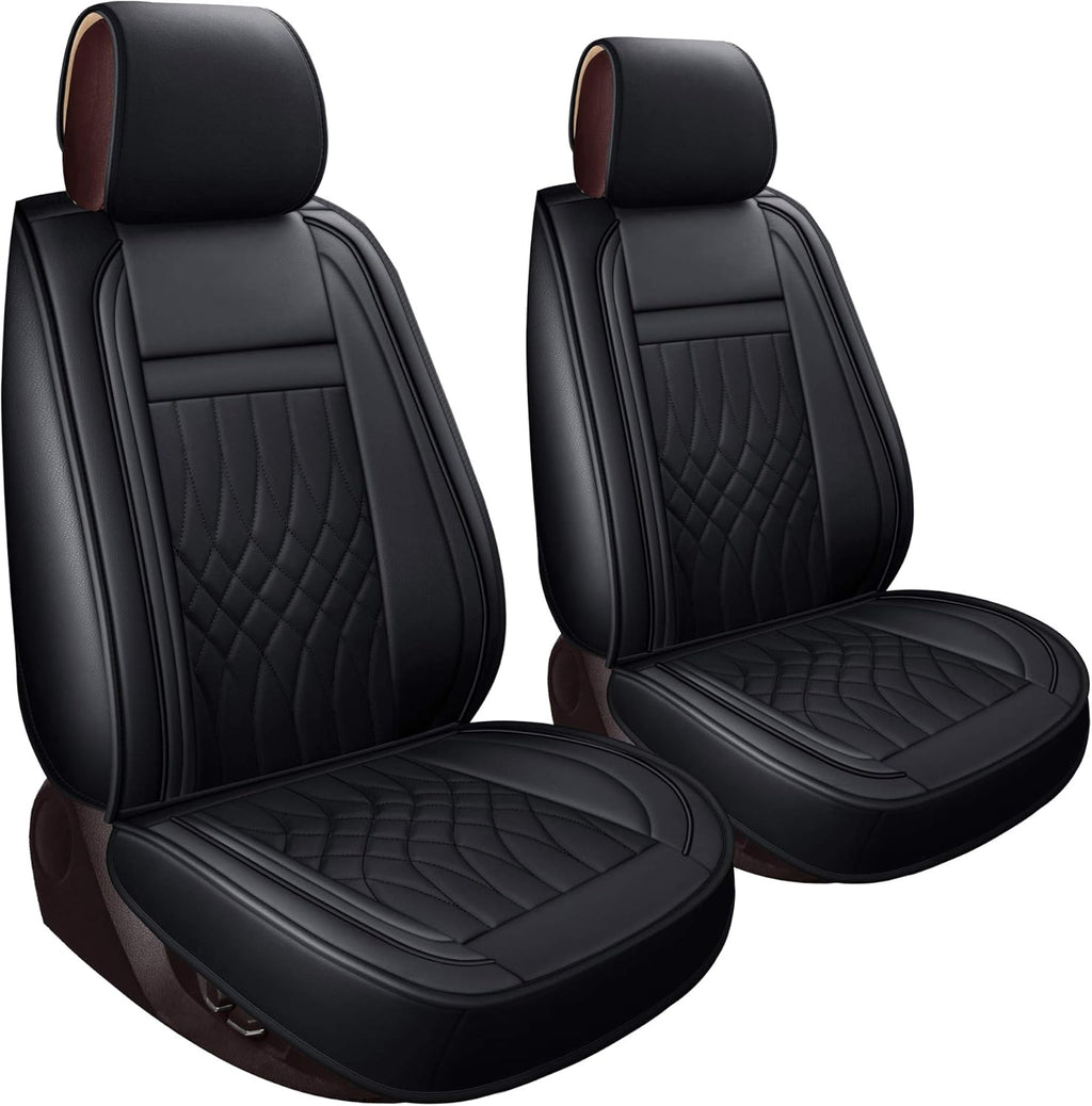 Black Water Proof Faux Leather Seat Covers Full Set A324663