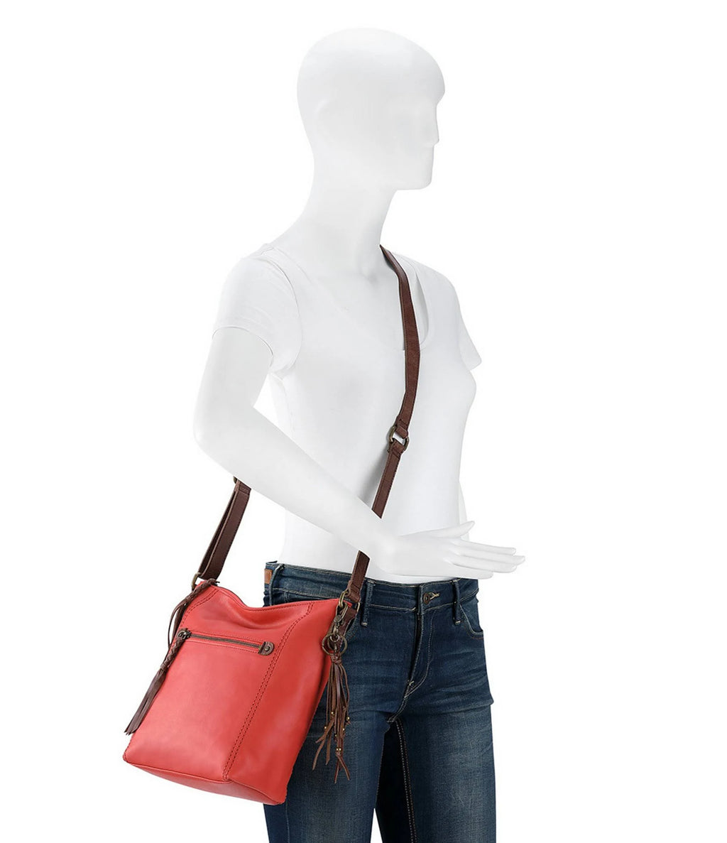 Dusty Coral Leather Crossbody D345