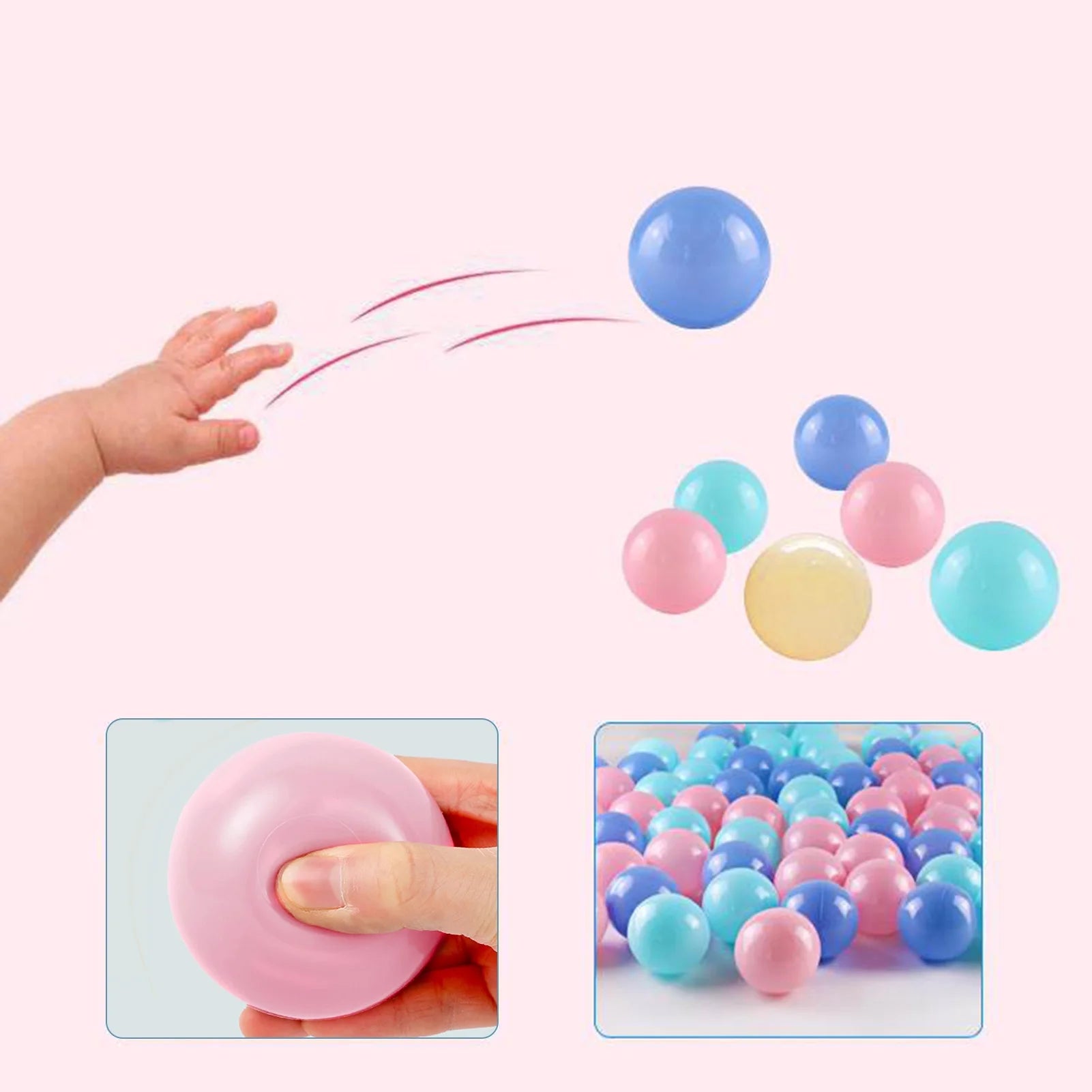 100Pcs Plastic Ocean Balls Pool Accessories T1854
