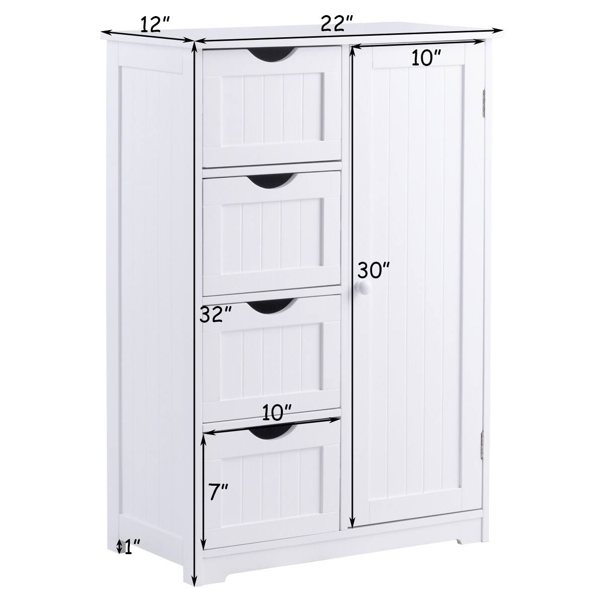White Wooden Bathroom Cabinet V575
