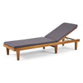 Teak and Gray Acacia Wood Chaise Lounge L6235