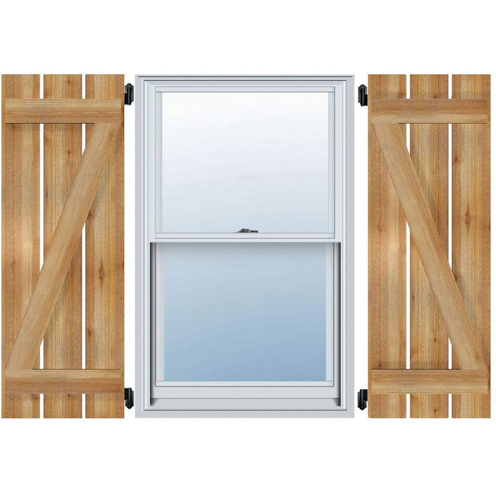 Rough Sawn Western Red Cedar Board-n-Batten Shutters F808981