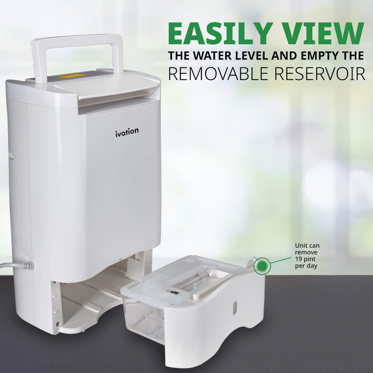 19 Pint Compact Desiccant Dehumidifier with Continuous Drain Hose N8445