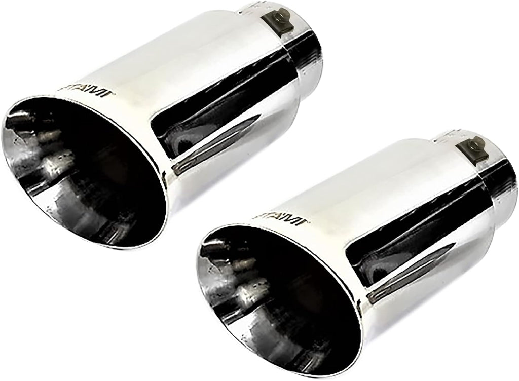 Universal Exhaust Tip Stainless Steel Double Wall Chrome Polish Pack of 2 C159823