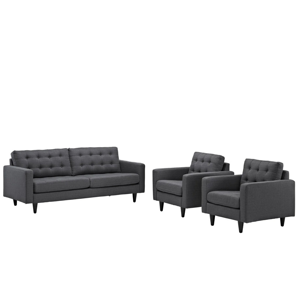 Gray Sofa and Armchairs Set of 3 B9861