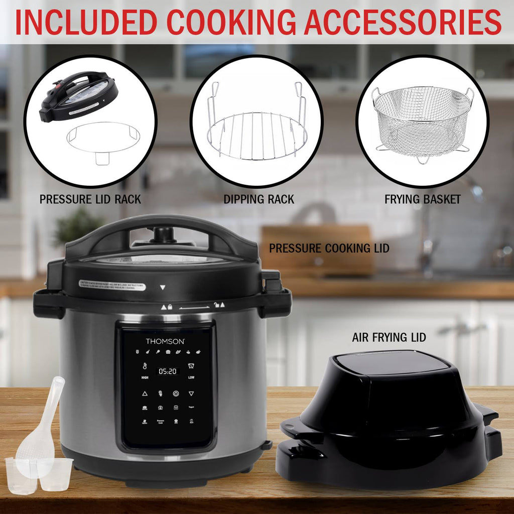 9-in-1 Pressure Cooker, Slow Cooker, Air Fryer, 6.5 qt J970