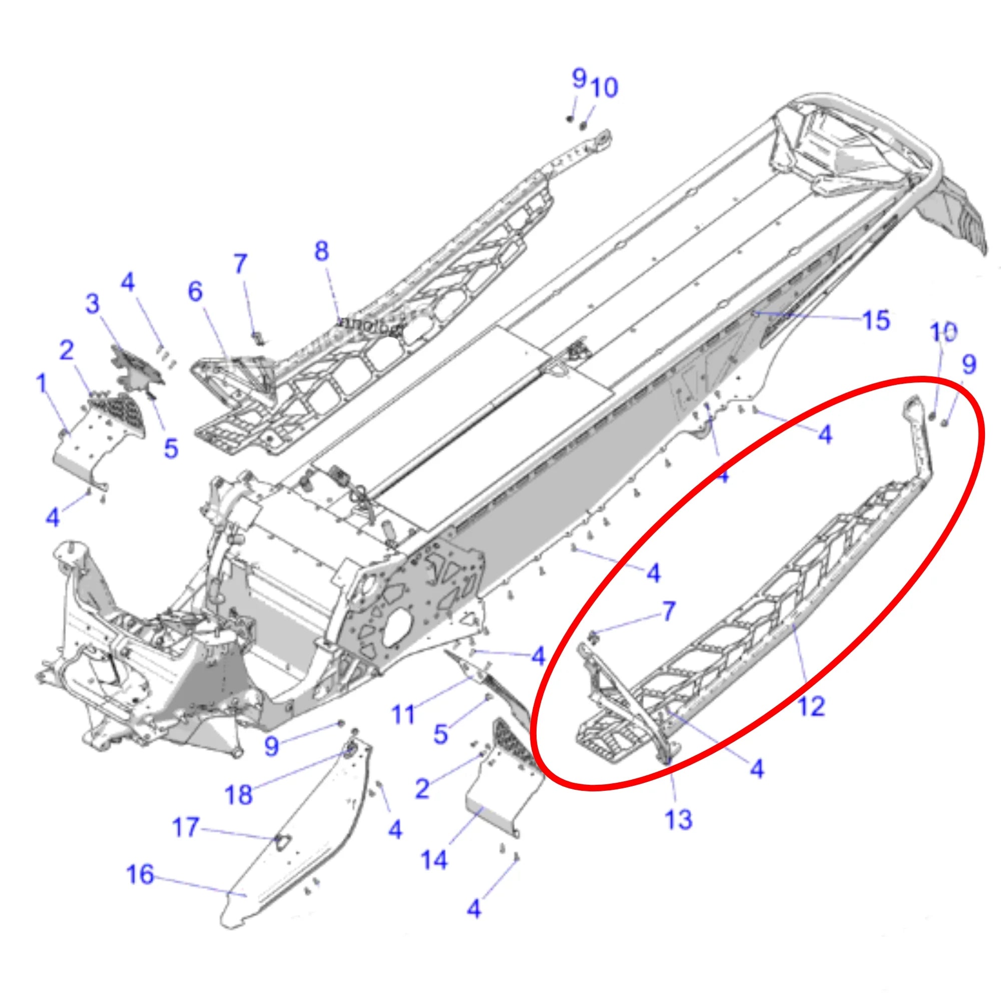 Left Hand Footrest S7508