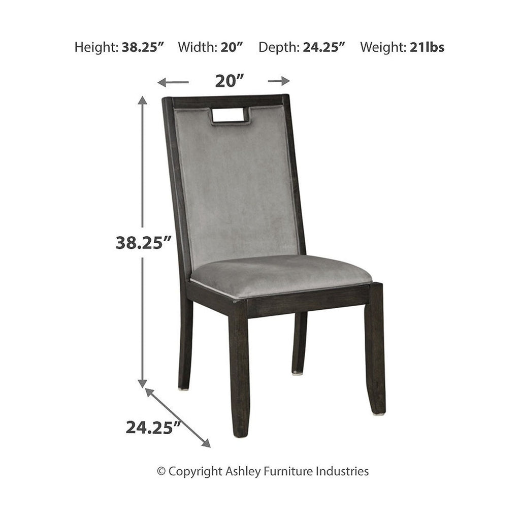 Upholstered Dining Room Chair, Set of 2, Dark Brown & Gray H291742