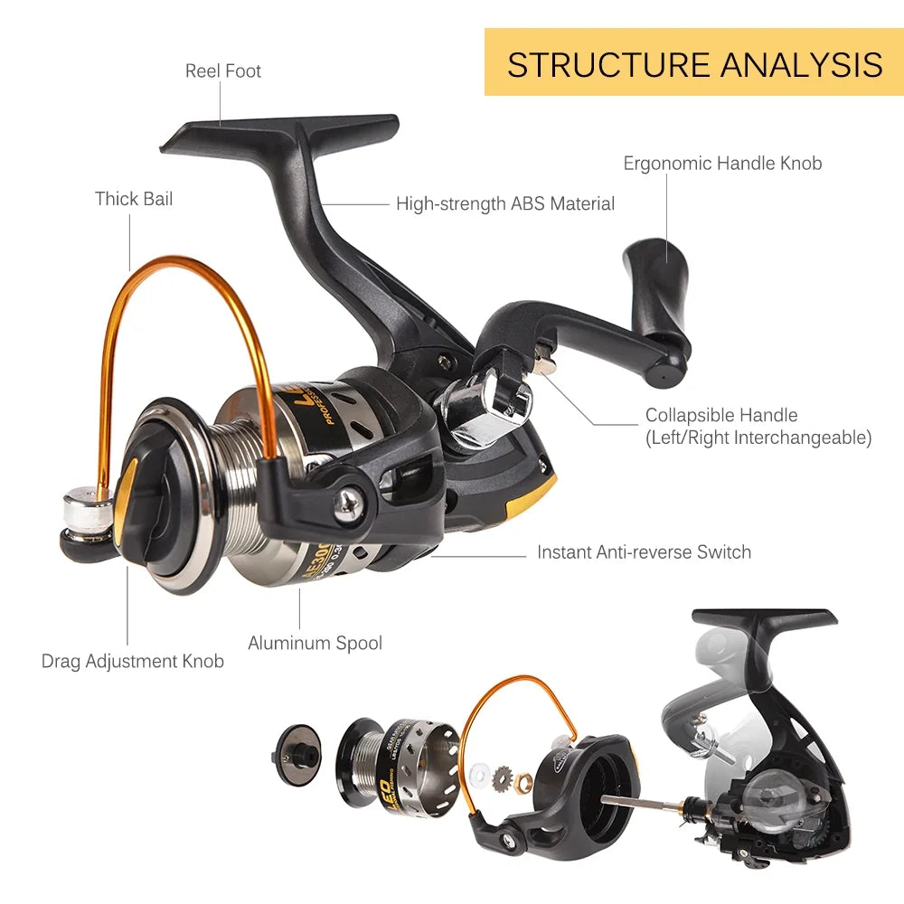 Carbon Fiber Telescopic Fishing Rod and Reel Combo H205306