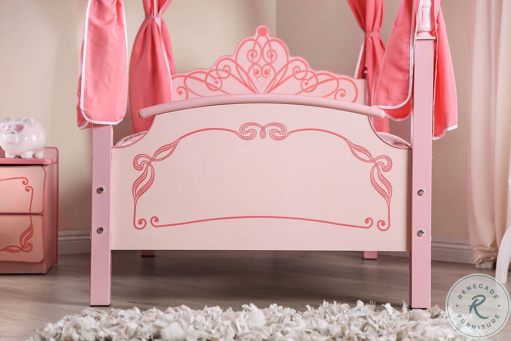 Light Pink Twin Bed A7076