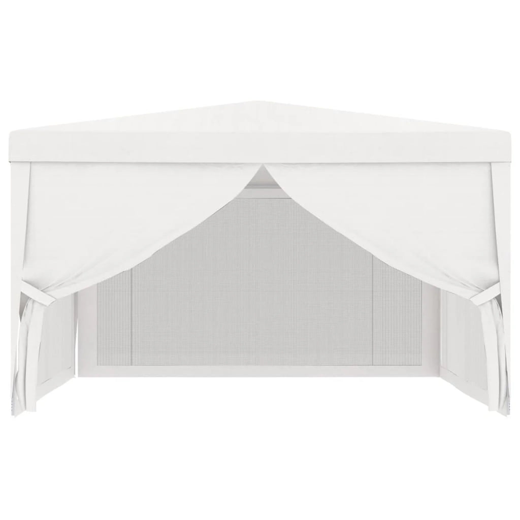 White Party Tent with 4 Mesh Sidewalls Outdoor Gazebo Canopy Sun Shade Shelter 13.1ft x 13.1ft x 9ft G881118